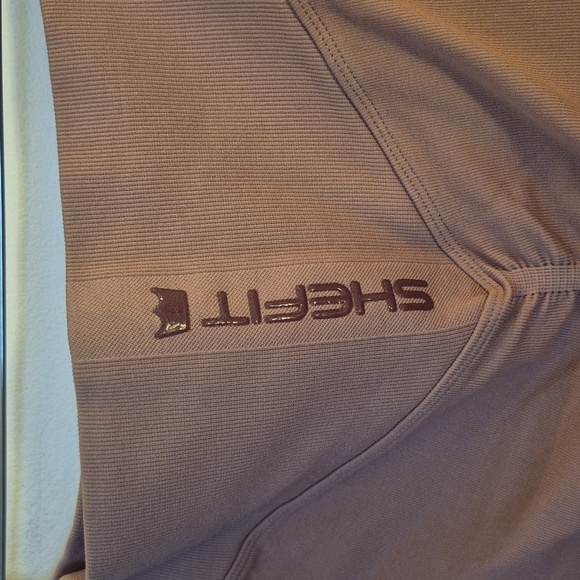 SHEFIT Seamless Leggings V-Waist Color Chestnut/Rose Gold 4 Way Stretch Lg - Picture 6 of 7